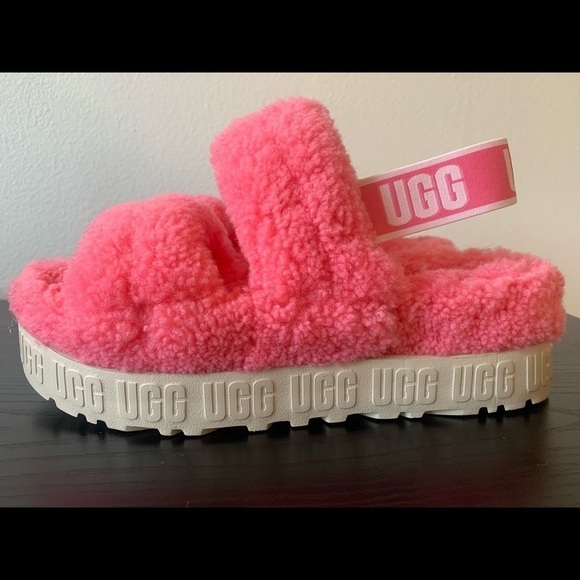 NEW UGG WOMENS OH FLUFFITA PINK ROSE SLIDES S/N 1120876. # Slipper Sandal - Picture 4 of 9